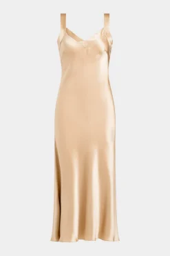 Key Backless Silk Slip Dress