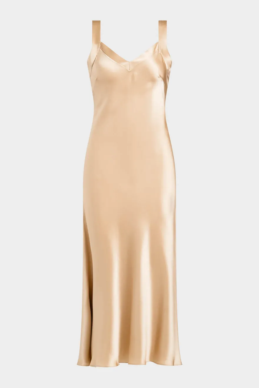 Key Backless Silk Slip Dress