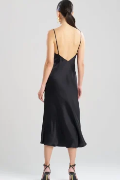 Key Cowl Neck Silk Slip Dress