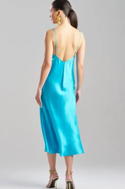 Key Cowl Neck Silk Slip Dress