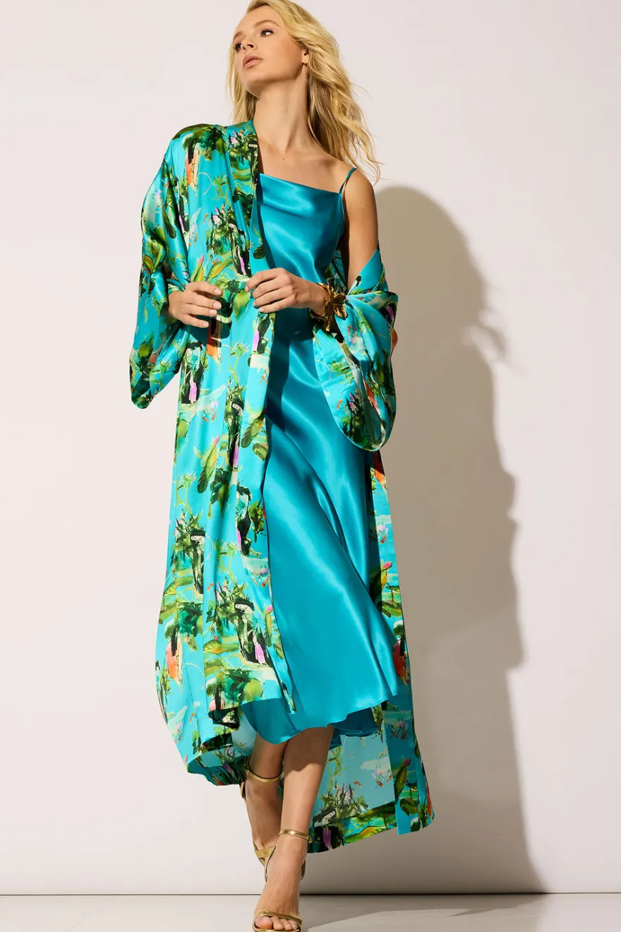 Key Cowl Neck Silk Slip Dress