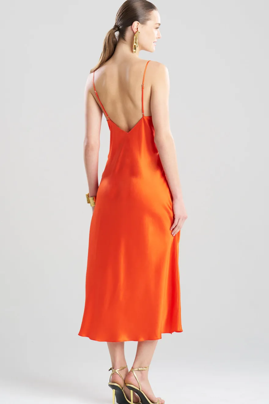 Key Cowl Neck Silk Slip Dress