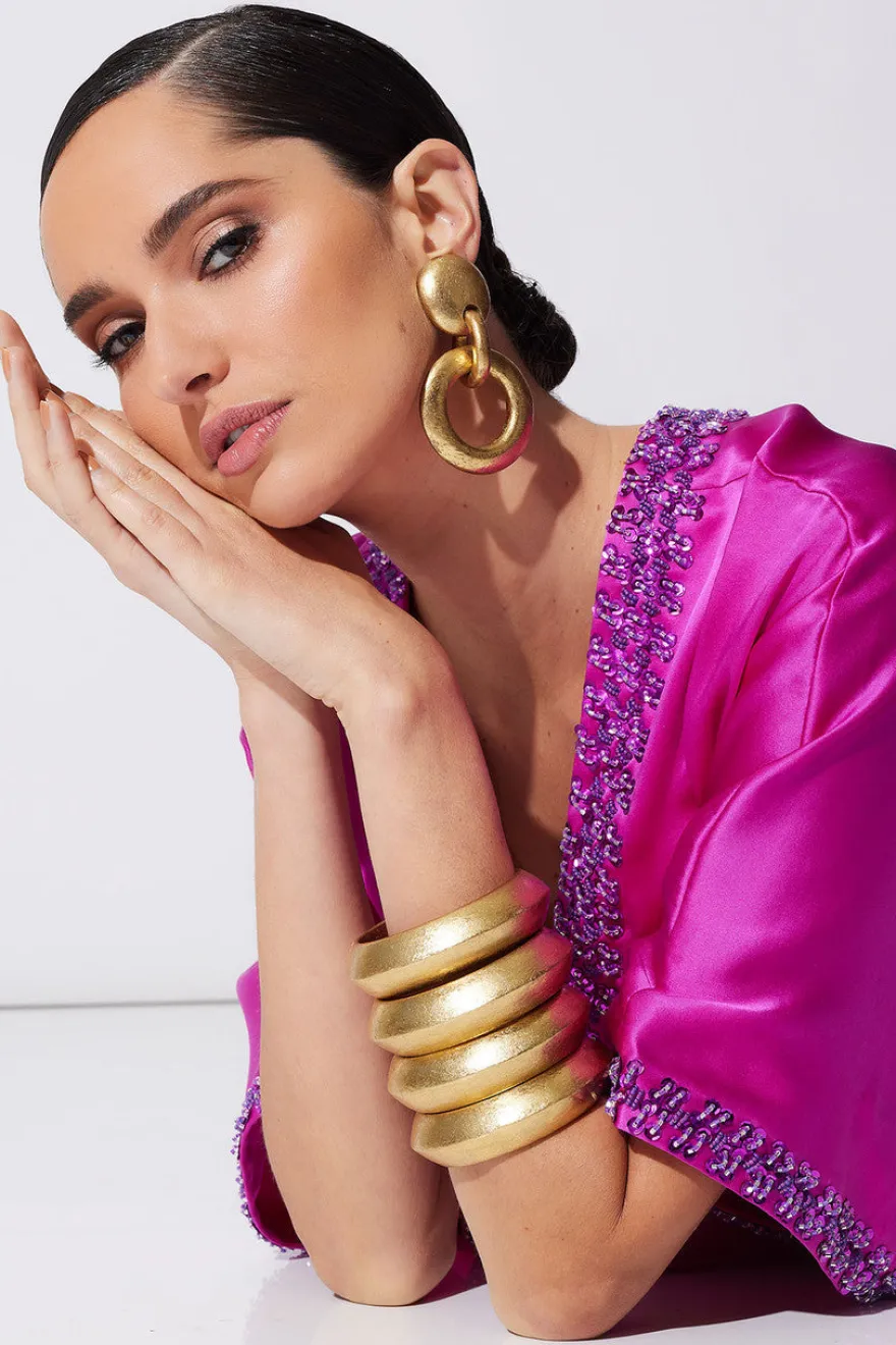 Key Essentials Embellished Cocoon Silk Caftan