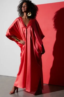 Key Essentials Embellished Cocoon Silk Caftan