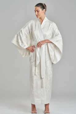 Key Essentials Embroidered Silk Robe