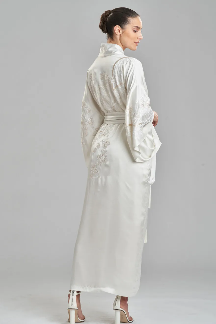 Key Essentials Embroidered Silk Robe