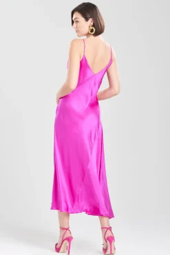 Key Essentials Sheath Flounce Silk Slip Dress