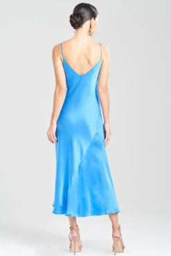 Key Essentials Sheath Flounce Silk Slip Dress