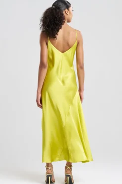 Key Essentials Sheath Flounce Silk Slip Dress