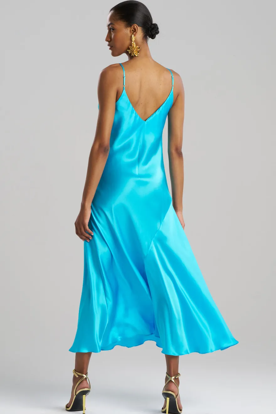 Key Essentials Sheath Flounce Silk Slip Dress