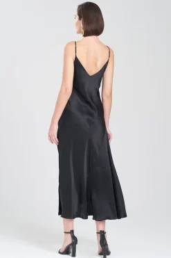 Key Essentials Sheath Flounce Silk Slip Dress