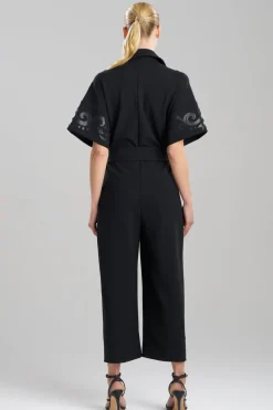 Knit Crepe Embellished Jumpsuit