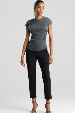 Layering Jersey Rouched Cap Sleeve Top