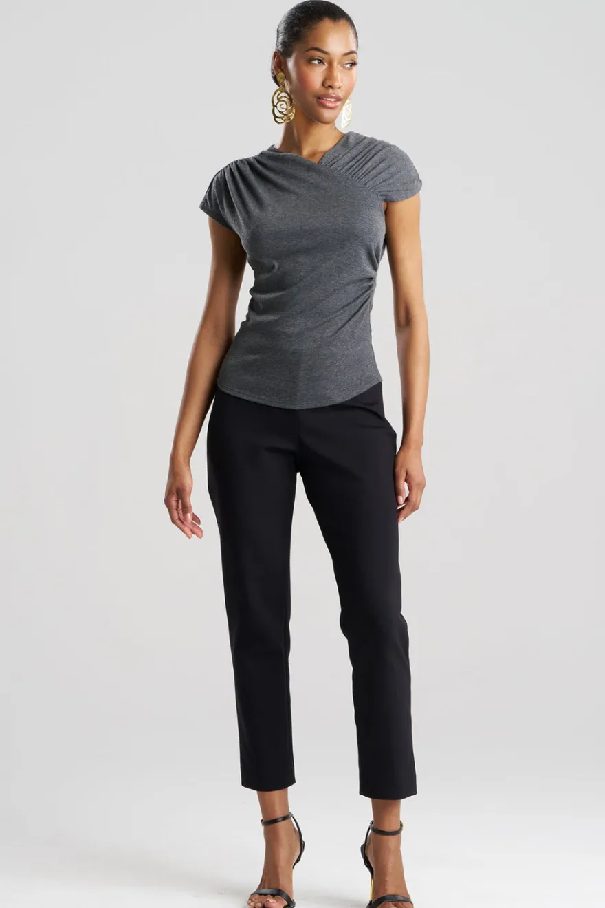 Layering Jersey Rouched Cap Sleeve Top