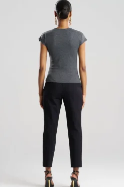 Layering Jersey Rouched Cap Sleeve Top