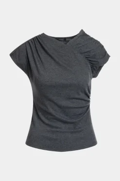 Layering Jersey Rouched Cap Sleeve Top