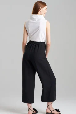 Light Weight Linen Cropped Wide Leg Pants