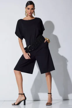 Light Weight Ponte Belted Jumpsuit