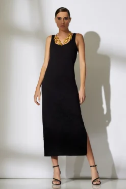Light Weight Ponte Embroidered Maxi Dress