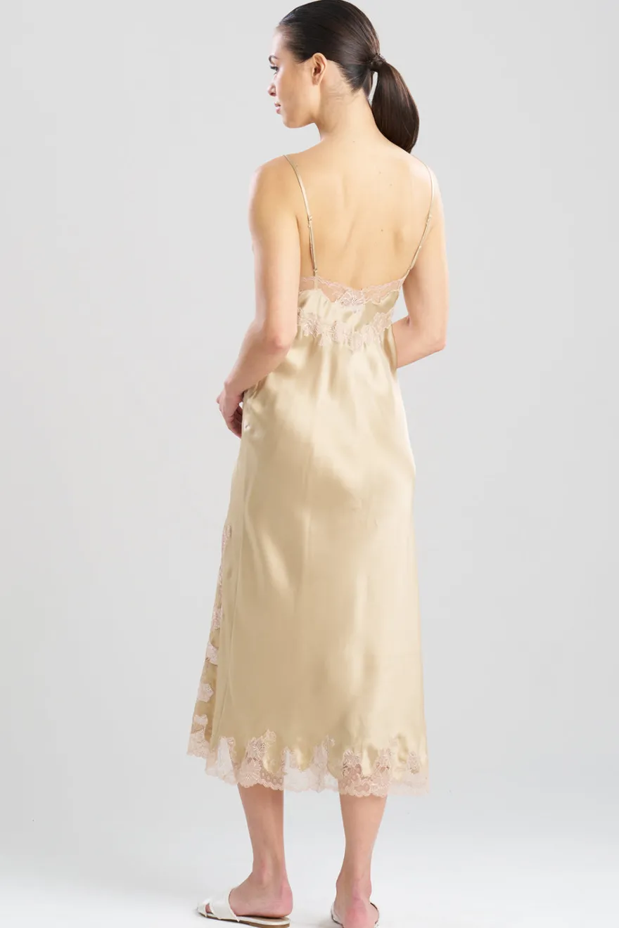 Lolita Lace Slit Silk Slip Dress