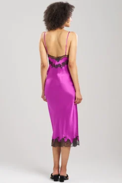 Lolita Lace Slit Silk Slip Dress
