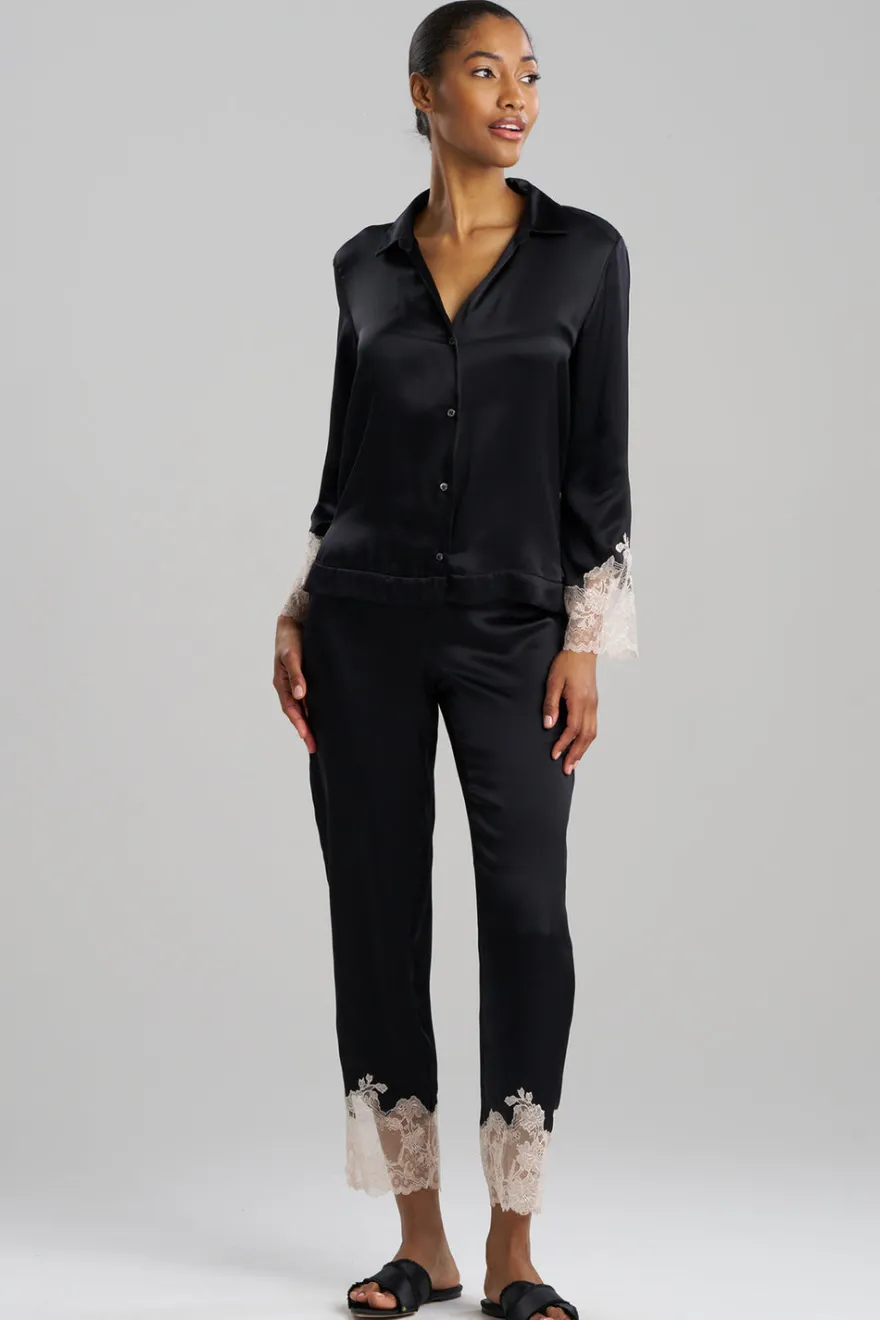Lolita Lace Trim Silk Notch PJ
