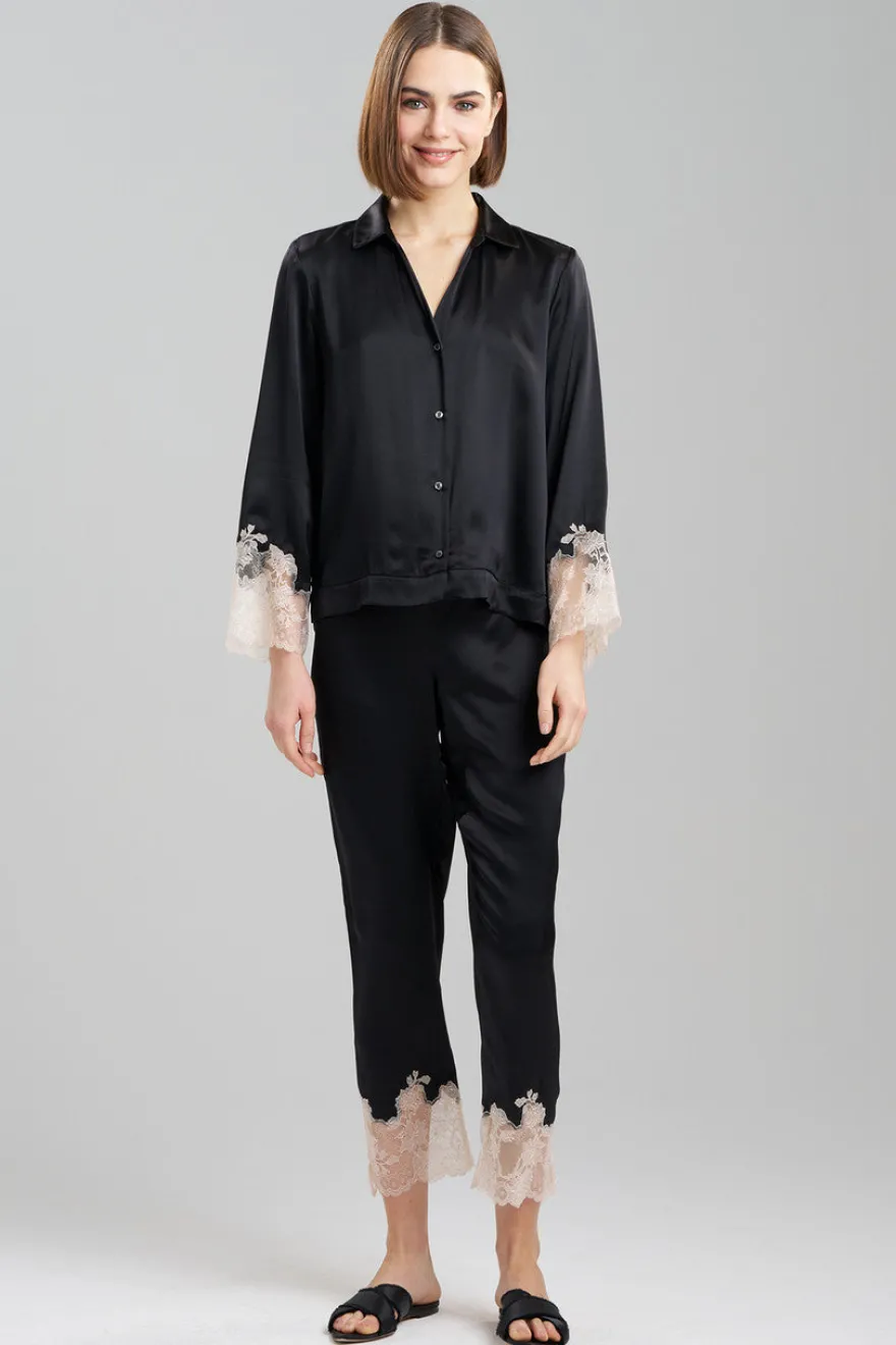 Lolita Lace Trim Silk Notch PJ