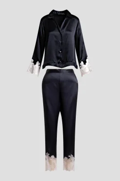 Lolita Lace Trim Silk Notch PJ