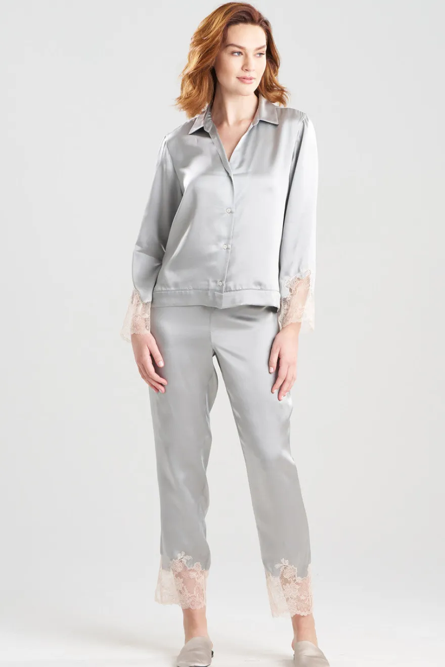 Lolita Lace Trim Silk Notch PJ