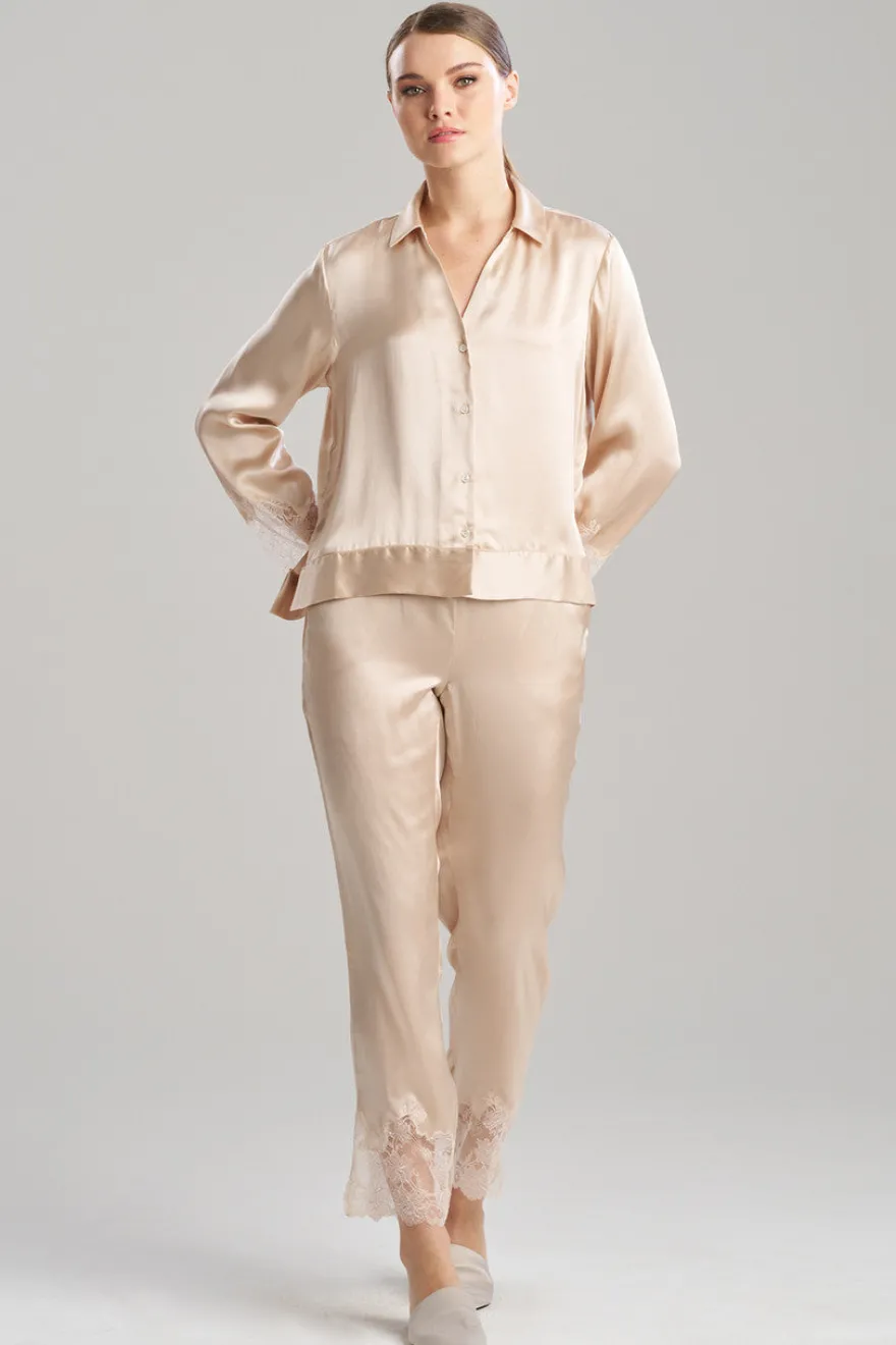 Lolita Lace Trim Silk Notch PJ