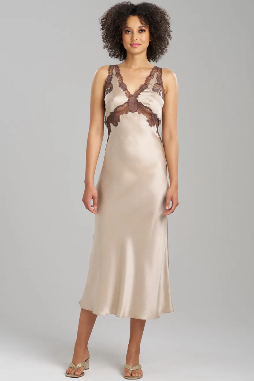 Lolita Lace Trim Silk Slip Dress
