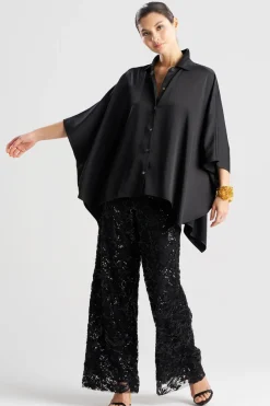 Luxe Charmeuse Button Down Caftan Shirt