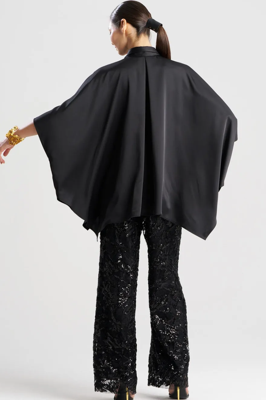 Luxe Charmeuse Button Down Caftan Shirt