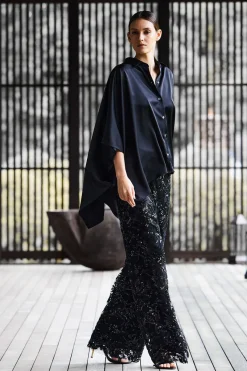 Luxe Charmeuse Button Down Caftan Shirt