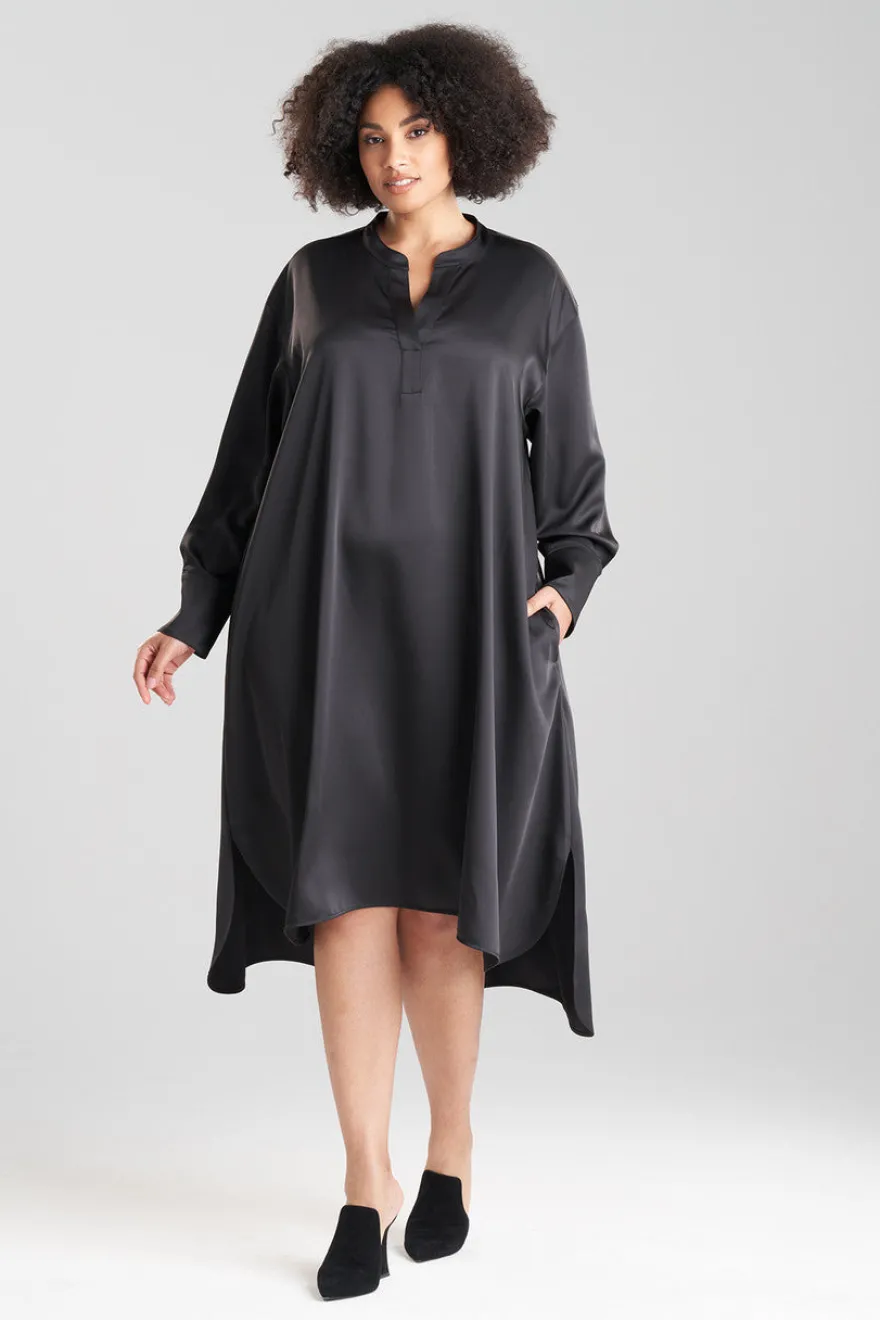 Luxe Charmeuse Oversized Shirtdress