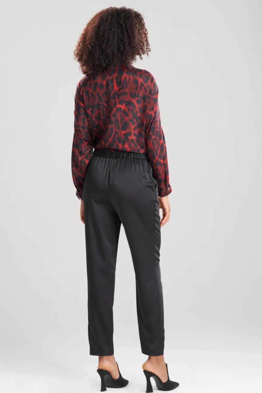 Luxe Charmeuse Pull On Tapered Pants