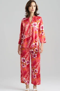 Magnolia Printed Satin Mandarin PJ Set