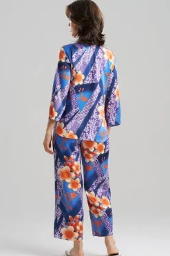 Magnolia Printed Satin Mandarin PJ Set