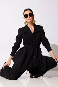 Matelassé Cotton Handkerchief Hem Shirt