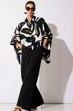 Matelassé Cotton Wide Pull On Pants