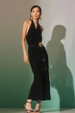Matte Jersey Halter Maxi Dress
