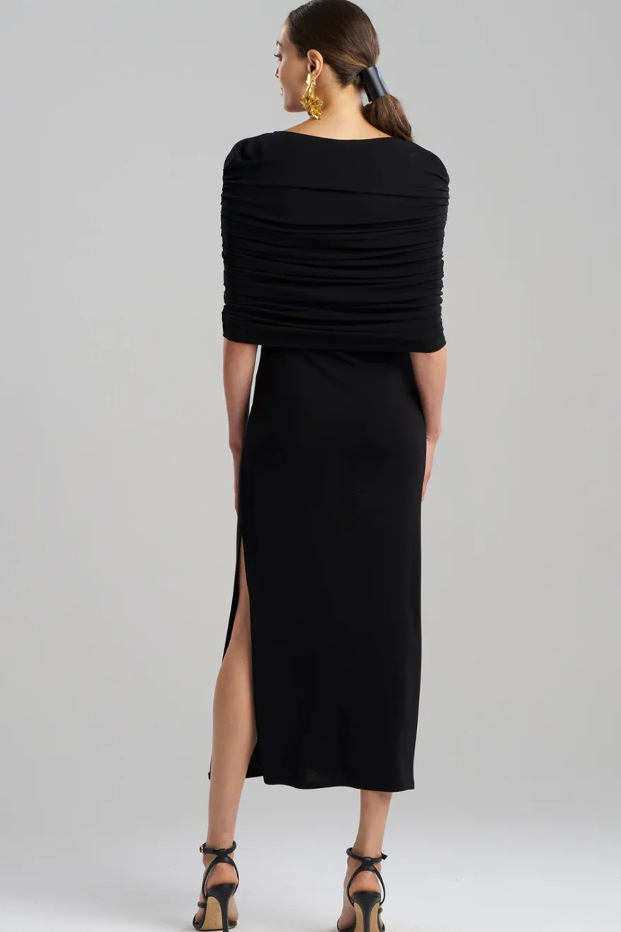 Matte Jersey Rouched Shoulder Dress
