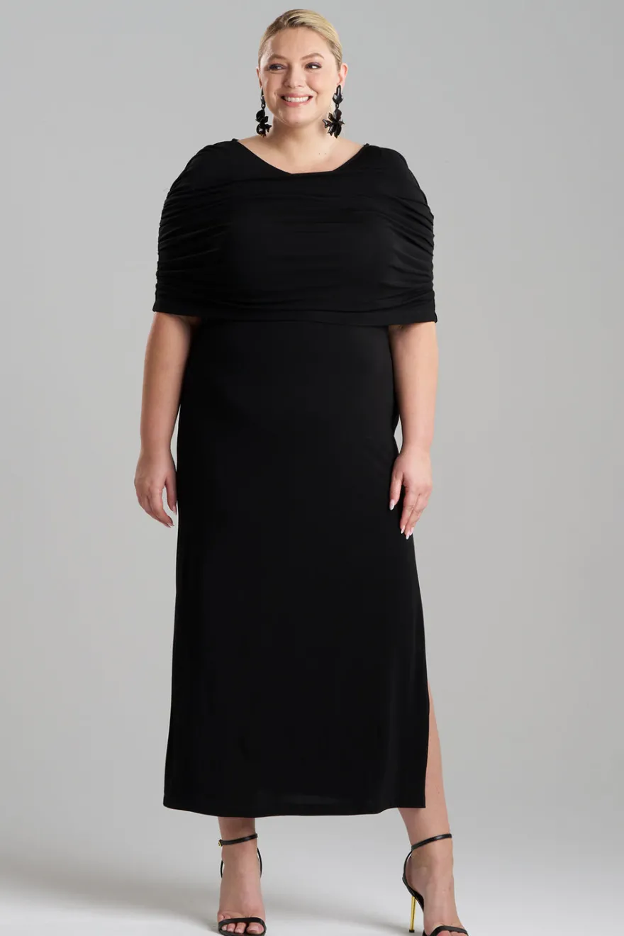 Matte Jersey Rouched Shoulder Dress