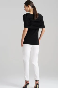 Matte Jersey Rouched Shoulder Top