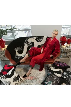 Mayon Dragon Embroidery Throw