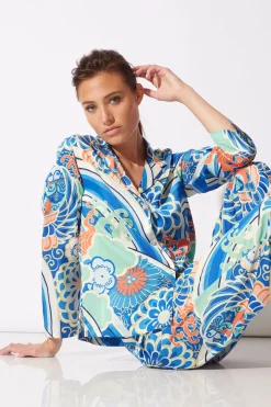 Medallion Notch Button Front PJ
