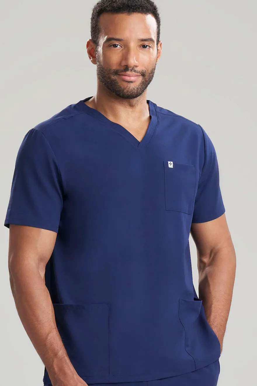 Men's 3-Pocket V-Neck Scrub Top