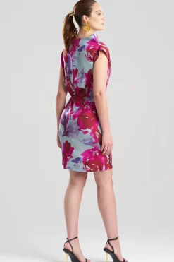 Mira Silk Twill Asymmetric Funnel Neck Dress