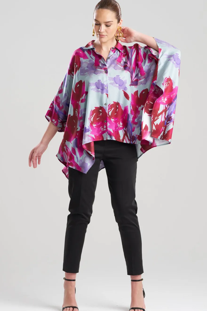 Mira Silk Twill Button Down Caftan Shirt