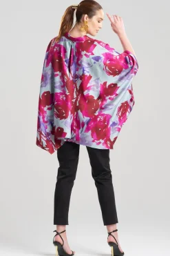 Mira Silk Twill Button Down Caftan Shirt